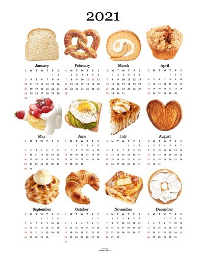 2021 bread canvas calendar (2size)