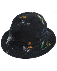 damage painting bucket hat (black)