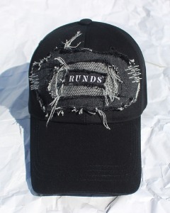 denim patchwork ball cap (washed black)