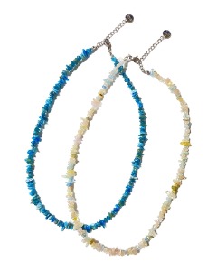 mini gemstone necklace (2color)