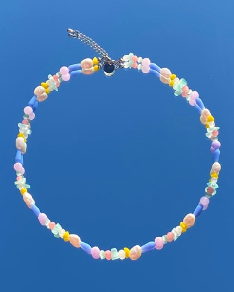 pastel gemstone necklace