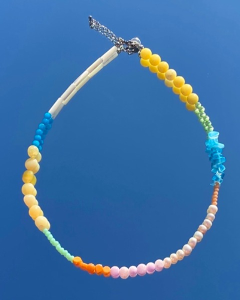 color gemstone necklace