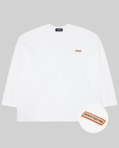 slogan oversize long sleeve (white)