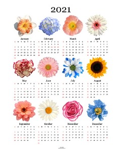 2021 flower canvas calendar (2size)