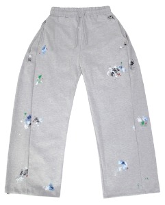 color painting side tuck sweat pants (gray)